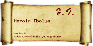 Herold Ibolya névjegykártya